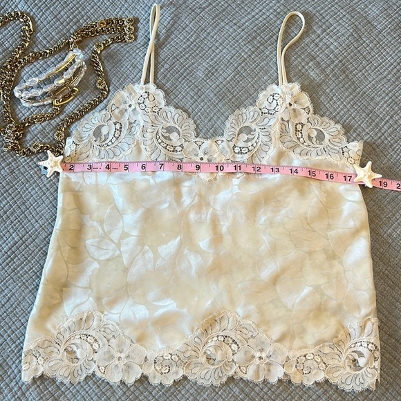 VINTAGE 70s Ladies Union Made in USA Lady Lynne Lingerie Camisole Ivory Lace | S - Picture 9 of 13